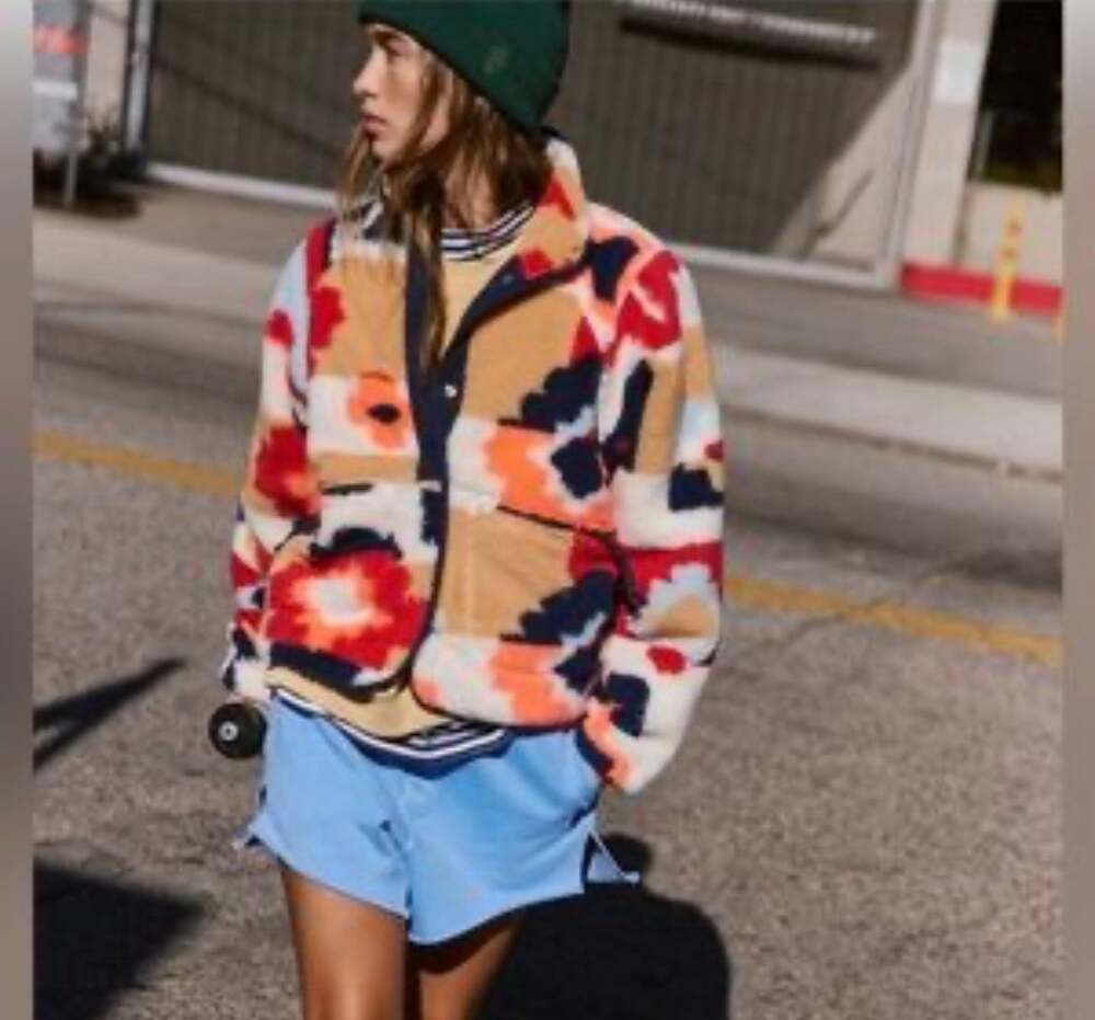 Free People Movement Hit the Slopes Fleece Jacket | Coral Carpet Multi | Size S